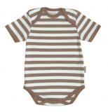 Pruhované body s kr.rukávem - HNĚDÉ