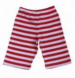 Pruhované kojenecké tepláčky - ČERVENÉ