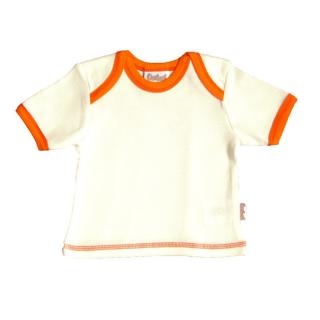 Kojenecké tričko s lemováním - ORANŽOVÉ
