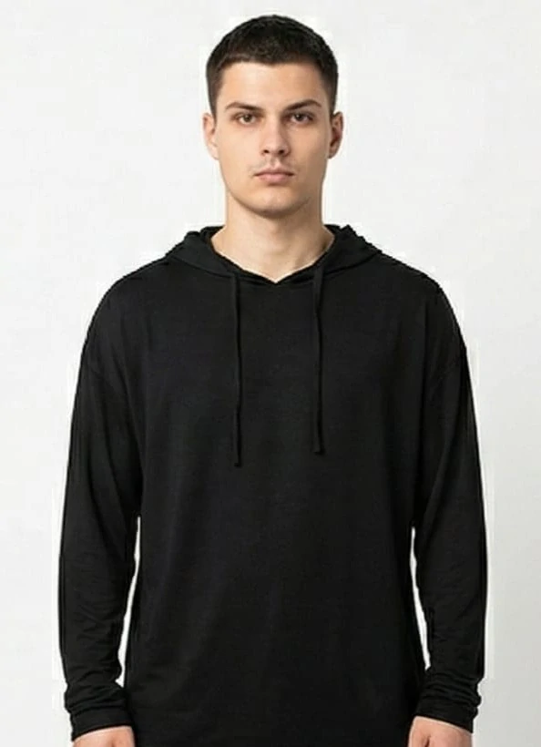 Pyžamo s kapucí ČERNÉ